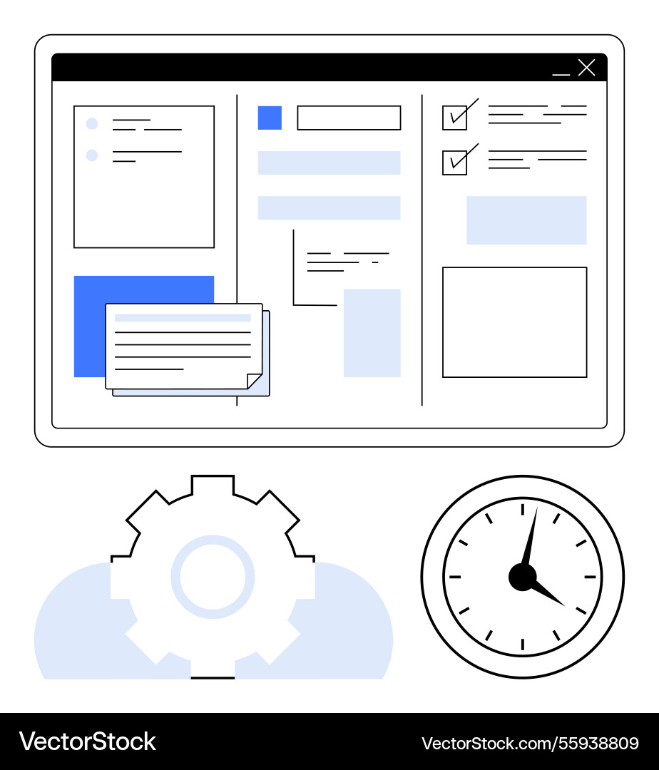 Digitale Produktivität Dashboard mit Task-Checkliste Digitale Produktivität Dashboard mit Task-Checkliste vektorbild