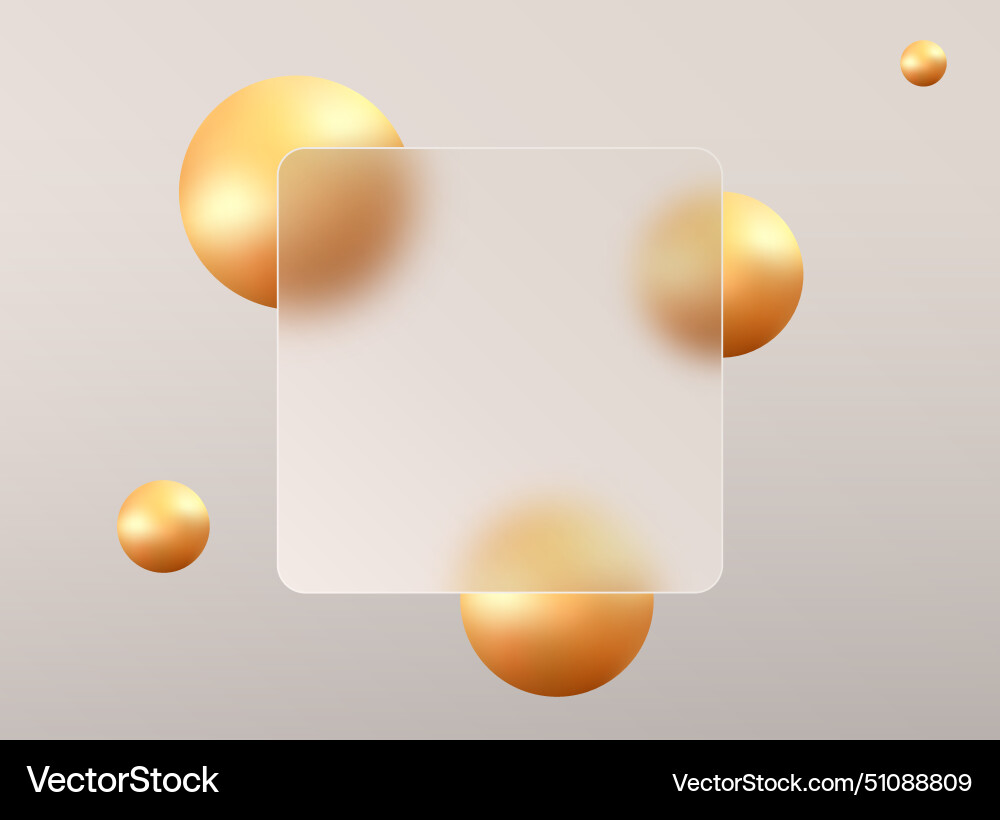 Glass morphism landing page with square frame Glass morphism landing page with square frame vector image