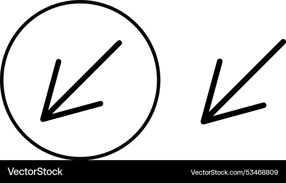 Icon design with an arrow pointing down Vector Image