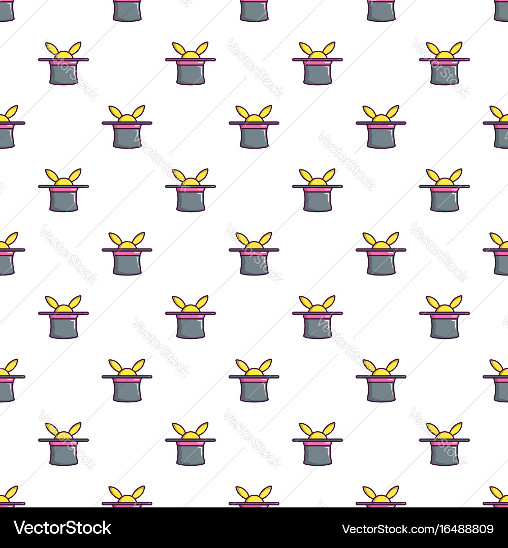 Magic hat with rabbit pattern seamless vector image