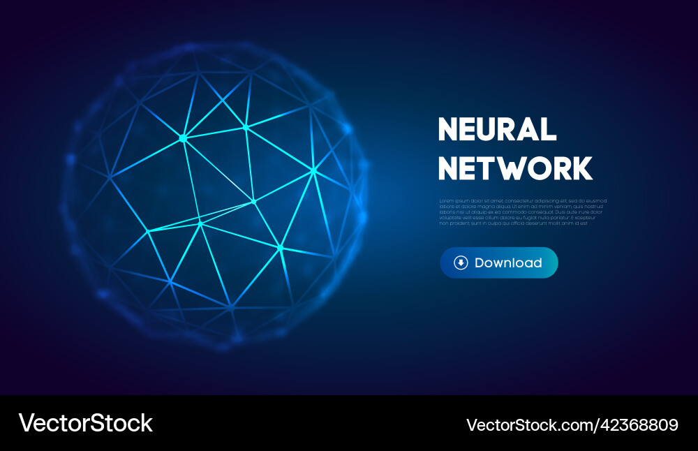 Neural network abstract technology science Neural network abstract technology science vector image