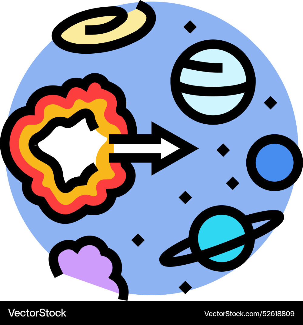 Origin of the universe unsolved mystery color icon Vector Image