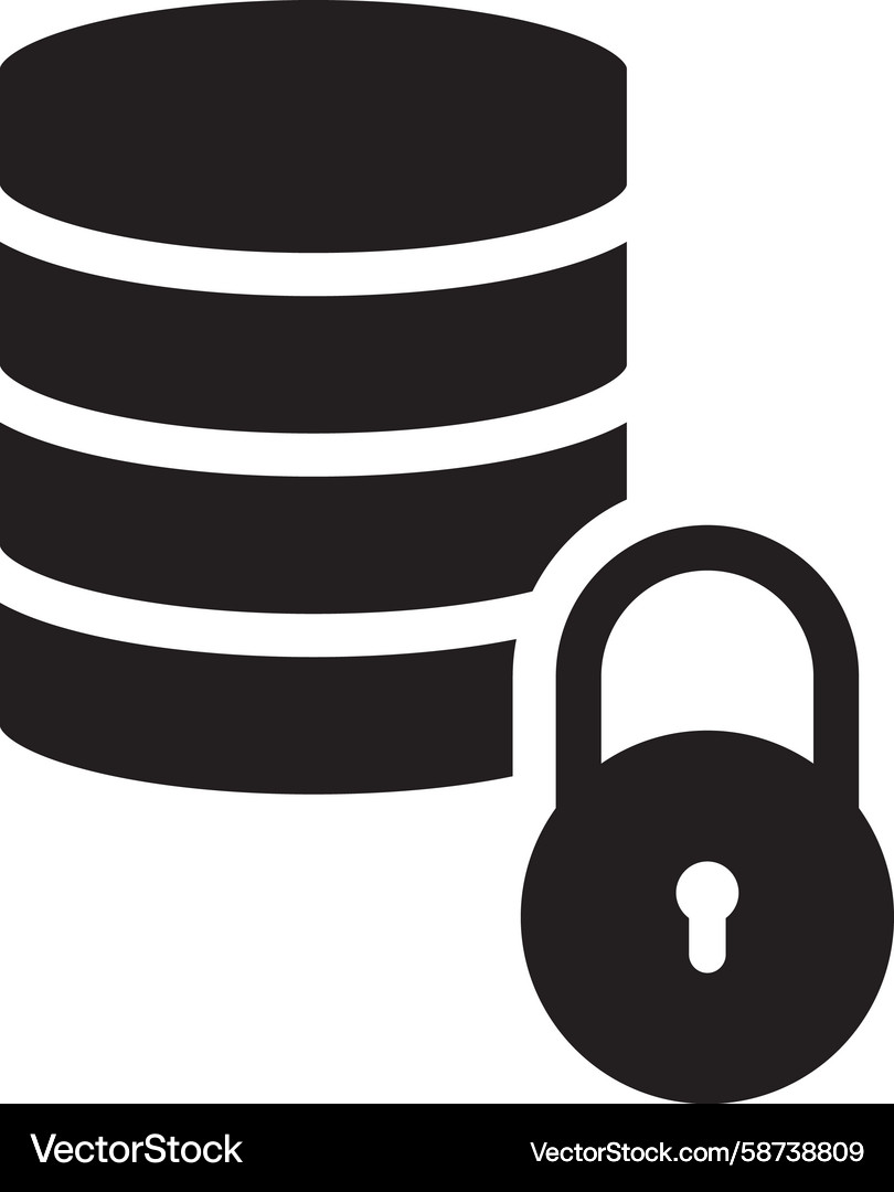 Server Security Lock Icon Vector Image