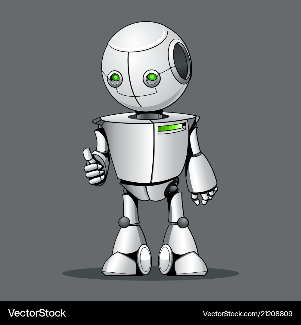 Smiling Robot Kid Showing OK Gesture vector image