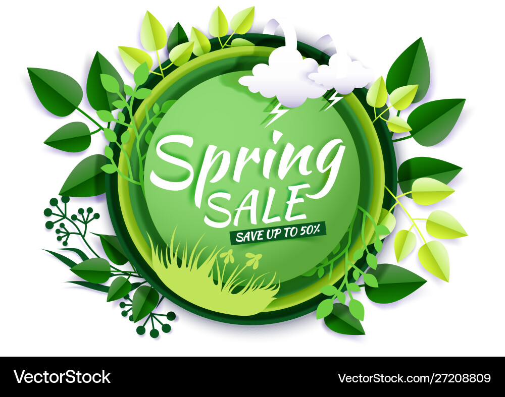 Spring sale promotion banner poster paper Spring sale promotion banner poster paper vector image