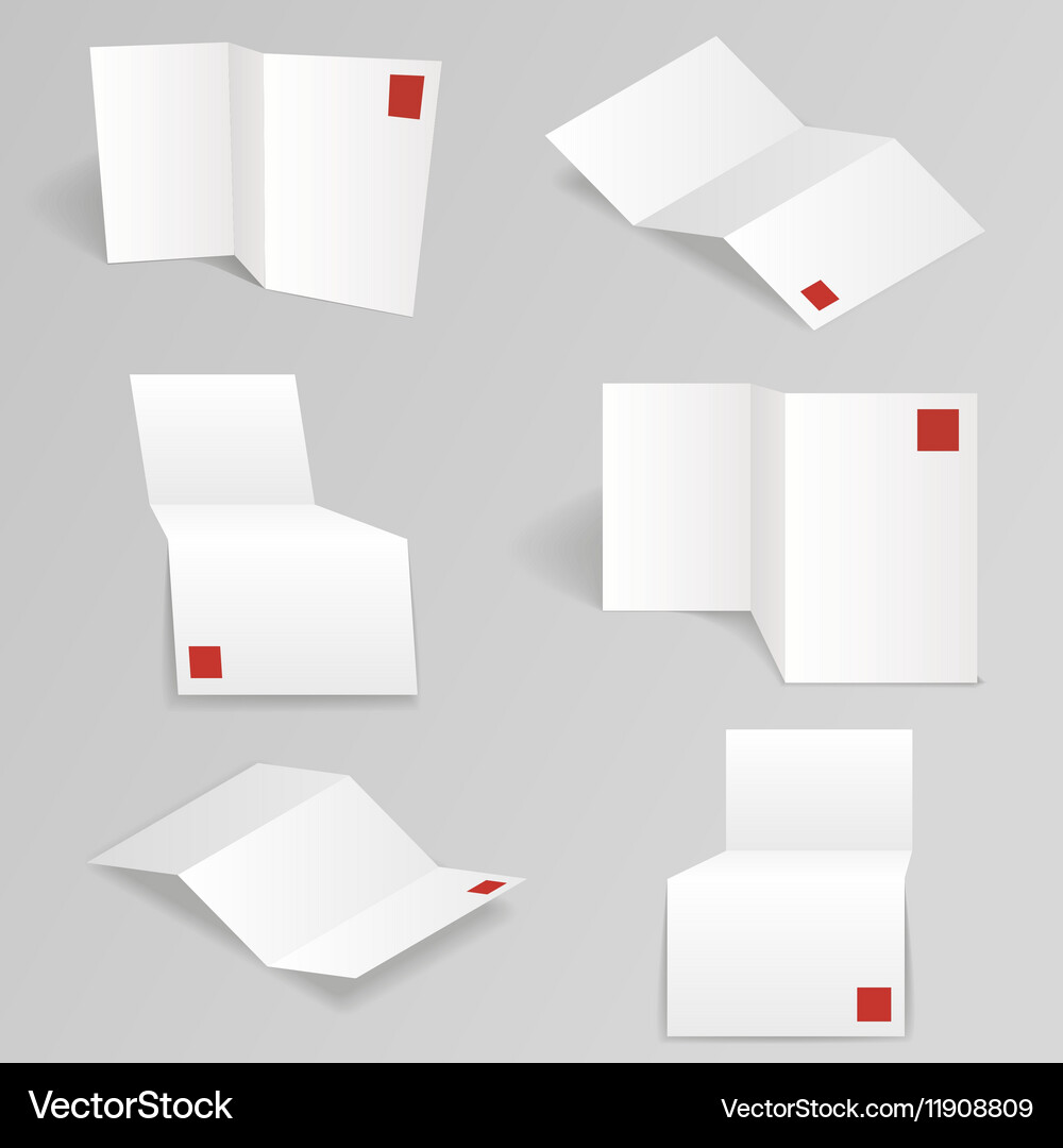 White accordion paper different points of view Vector Image