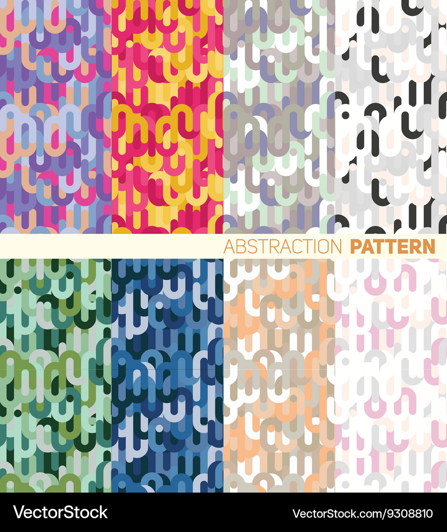 A set of colorful abstract pattern Vector Image