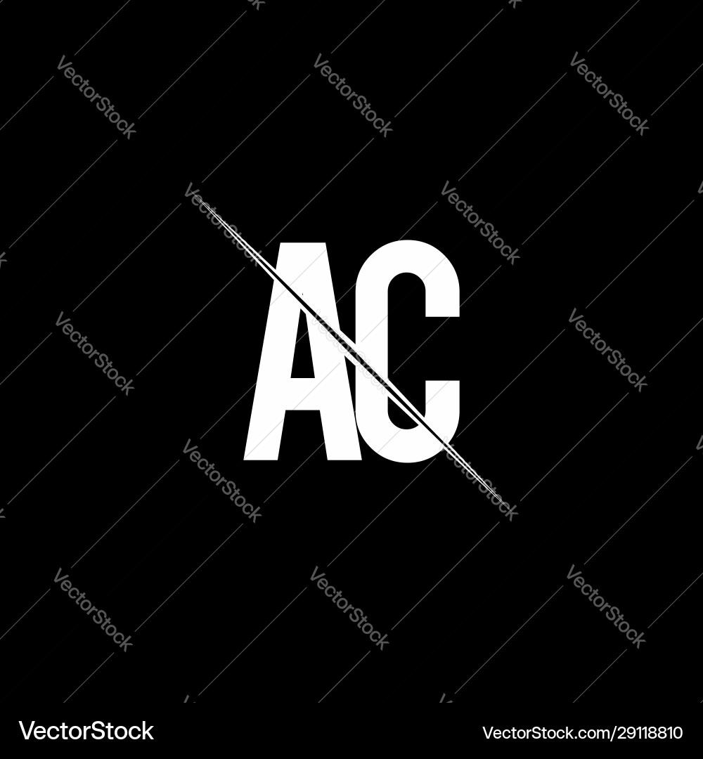 Ac logo monogram with slash style design template Ac logo monogram with slash style design template Vector Image