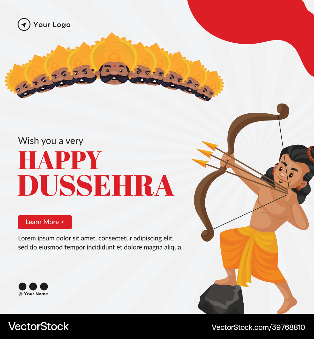 Banner design of happy dussehra Banner design of happy dussehra vector image