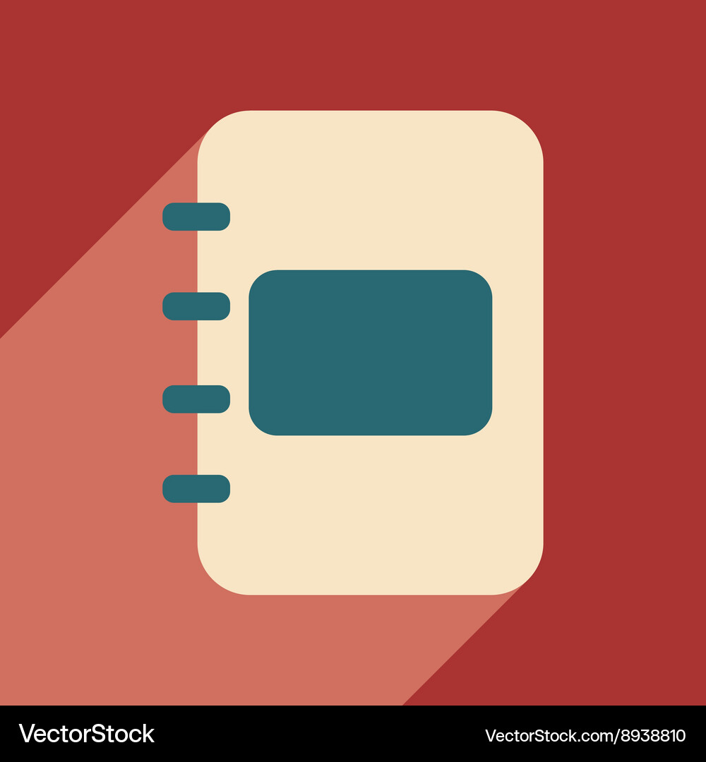 Flat with shadow icon and mobile application diary Vector Image