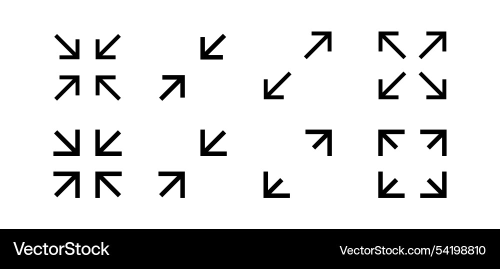 Fullscreen icon with arrows expand Fullscreen icon with arrows expand Vector Image