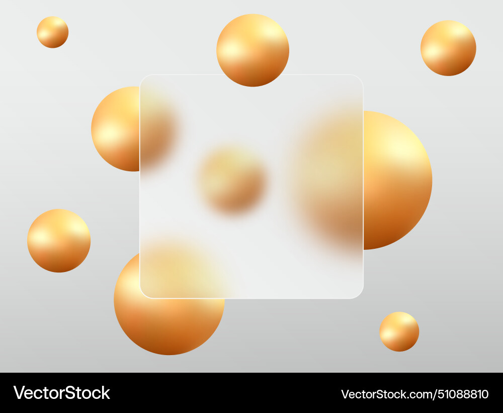 Glass morphism landing page with square frame Glass morphism landing page with square frame vector image