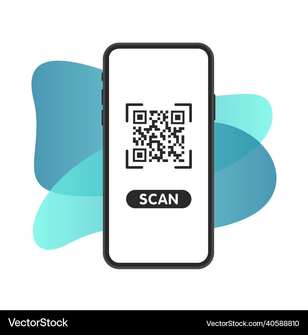 Scan qr code on smartphone sample Scan qr code on smartphone sample vector image