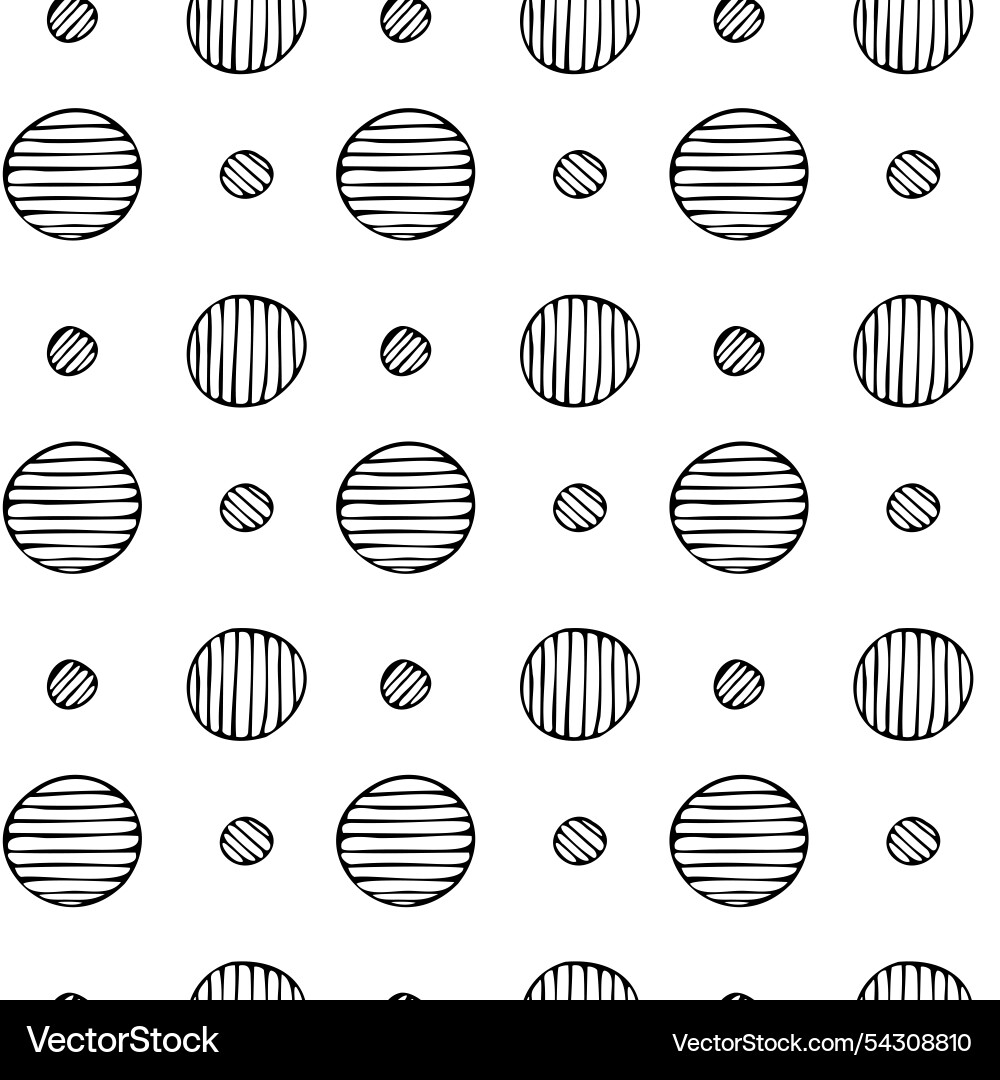 Seamless pattern striped circles endless vector image