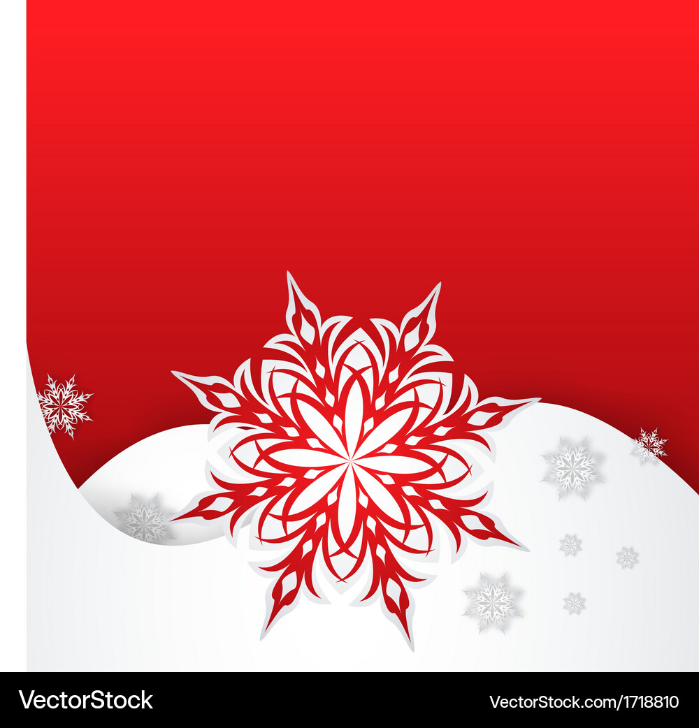 Snowflake on a paper background Vector Image