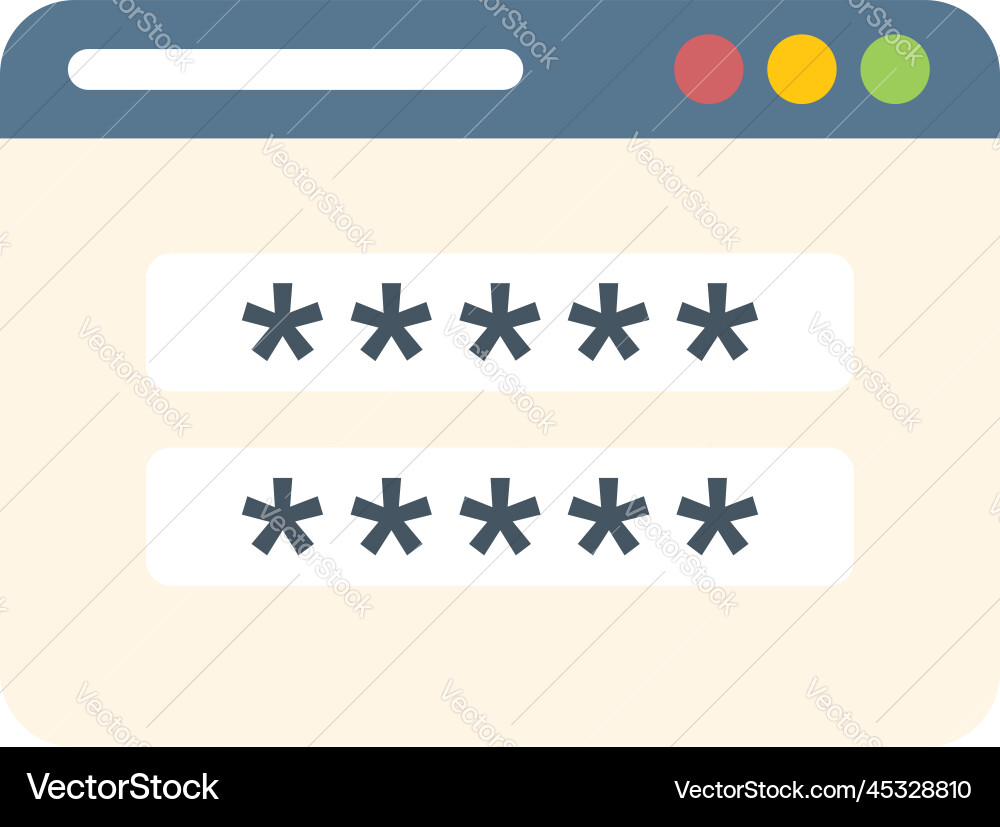 Web password icon flat data privacy Web password icon flat data privacy vector image