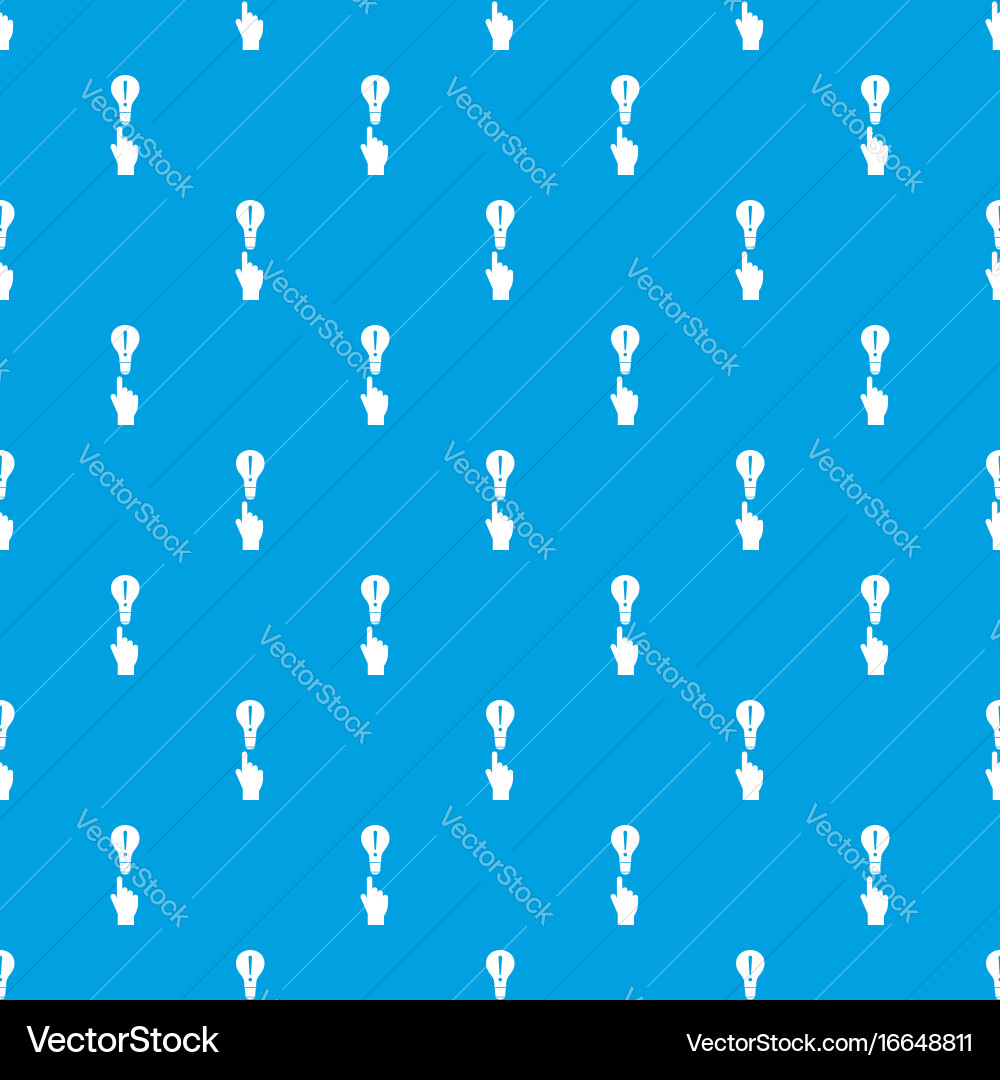 A finger pointer and light bulb pattern seamless vector image