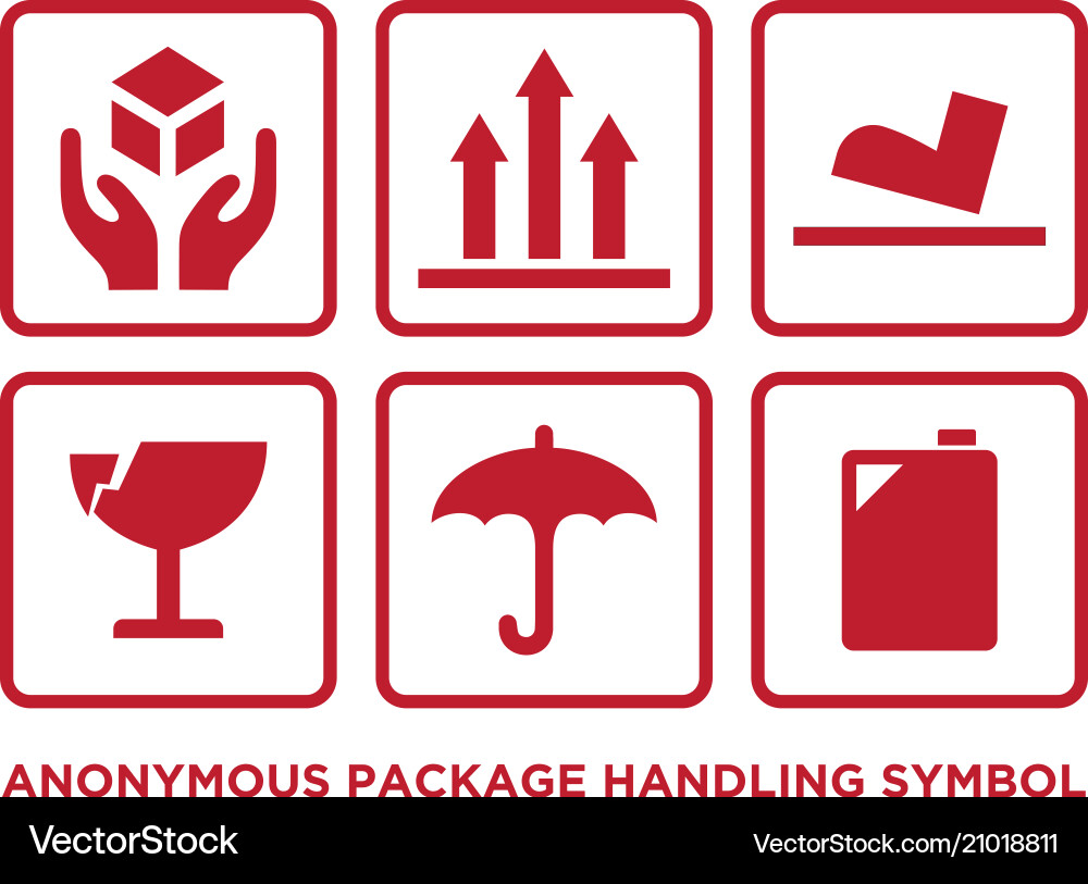 Anonymous Package Handling Symbol vector image