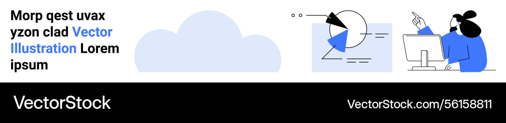 Data analysis with interactive charts and cloud Data analysis with interactive charts and cloud vector image