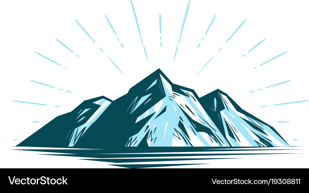 Mountain landscape rock nature Royalty Free Vector Image