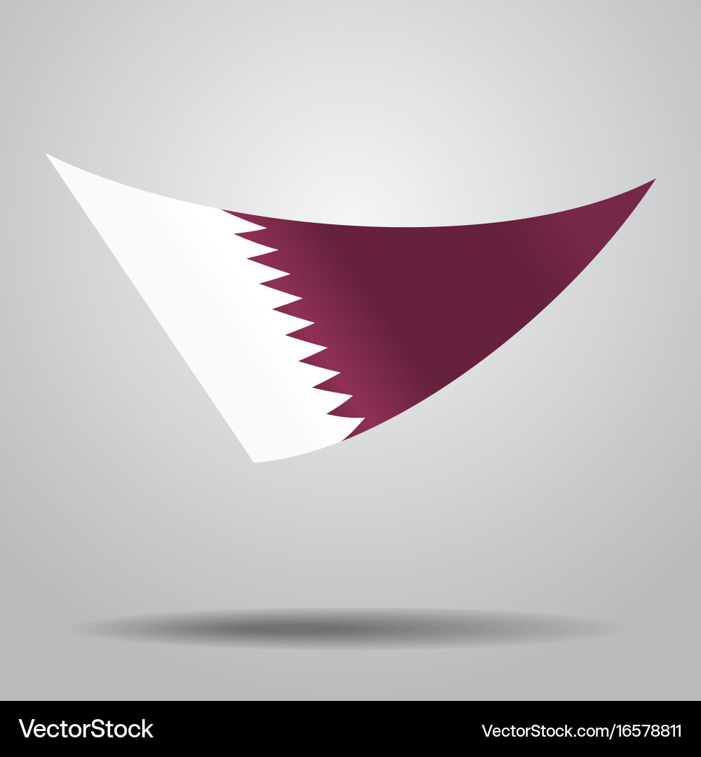 Qatari Flag Abstract Wave Vector Image
