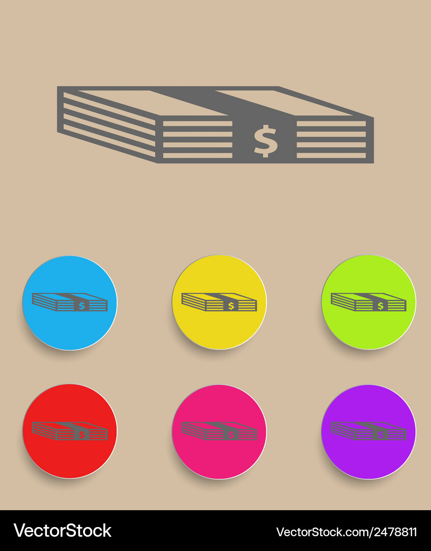 Set of flat colored simple web icons bundle Vector Image