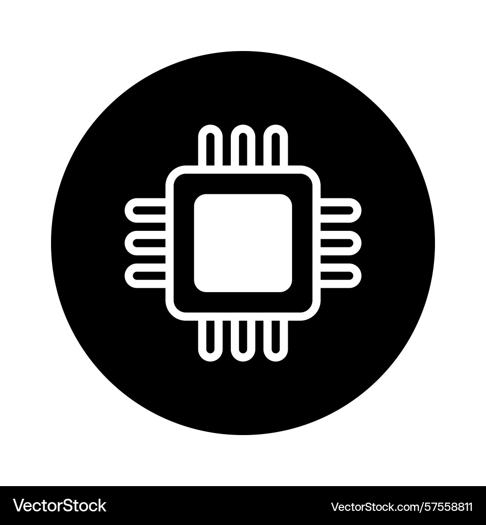 Symbolic representation of microprocessor chip Symbolic representation of microprocessor chip vector image