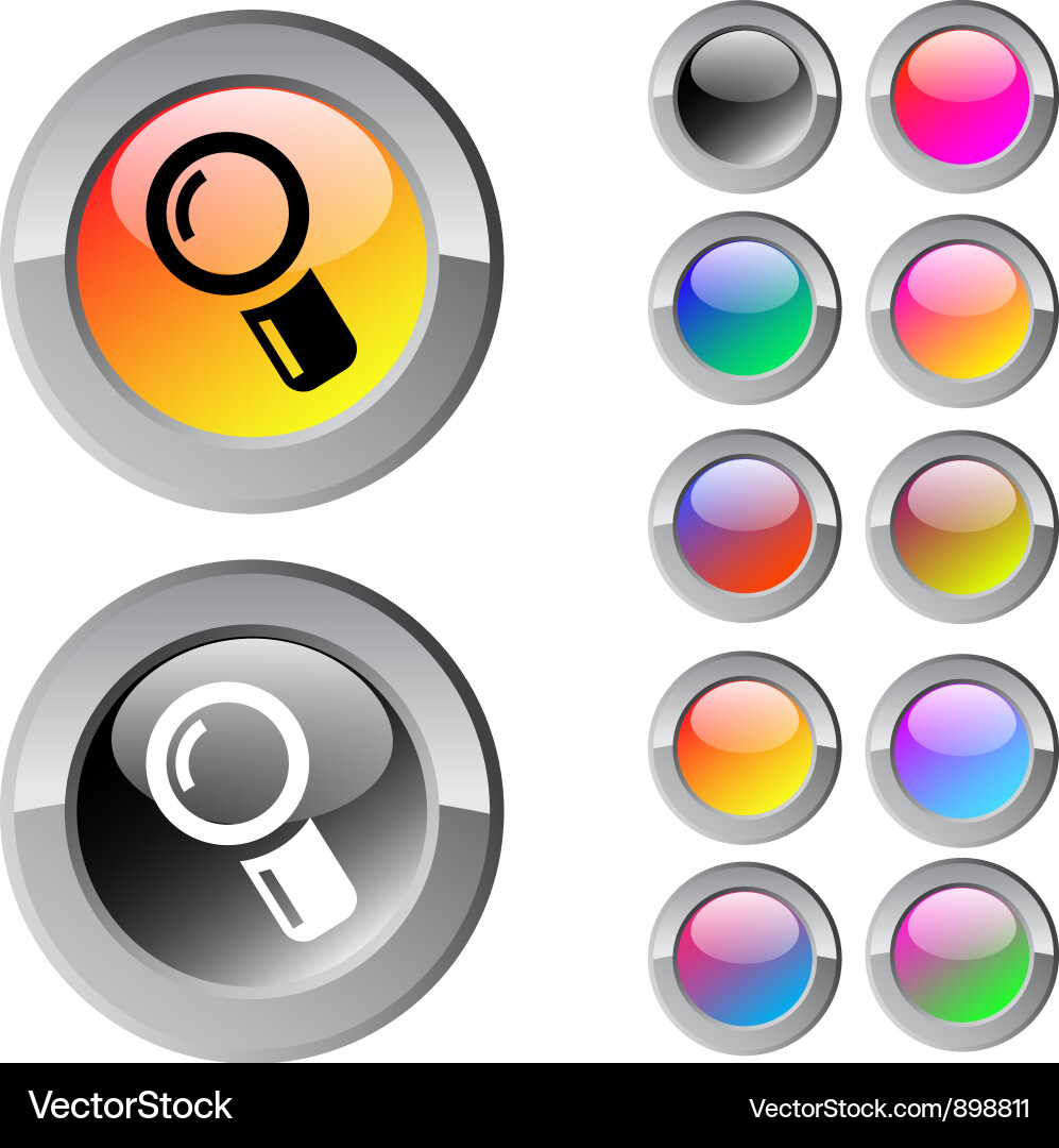 Zoom multicolor round button vector image