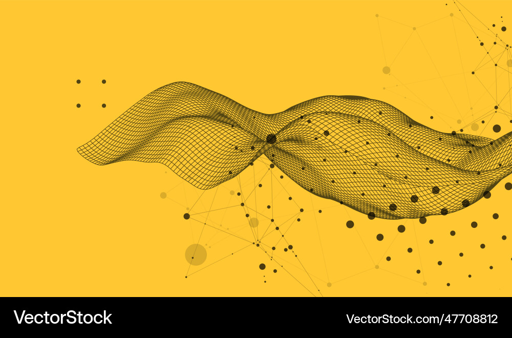 Abstract wave is made in a frame style template vector image