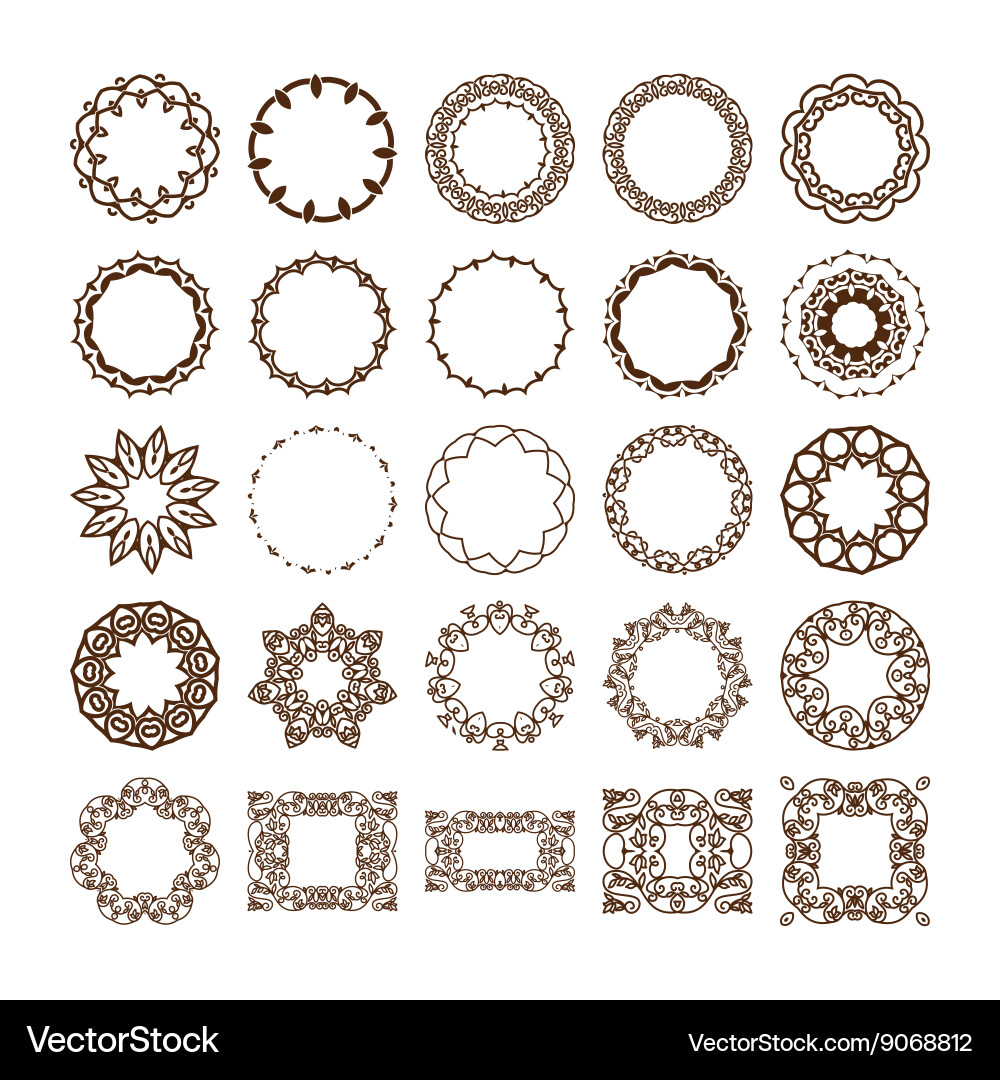 Big set of simple linear monograms Vector Image