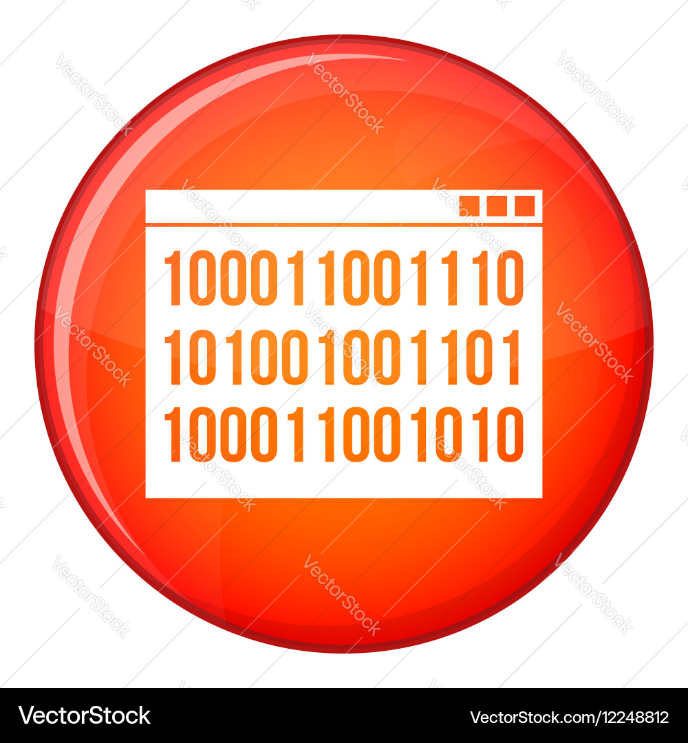 Binary code icon flat style Vector Image