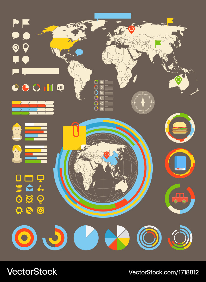 Data Visualization Icons vector image