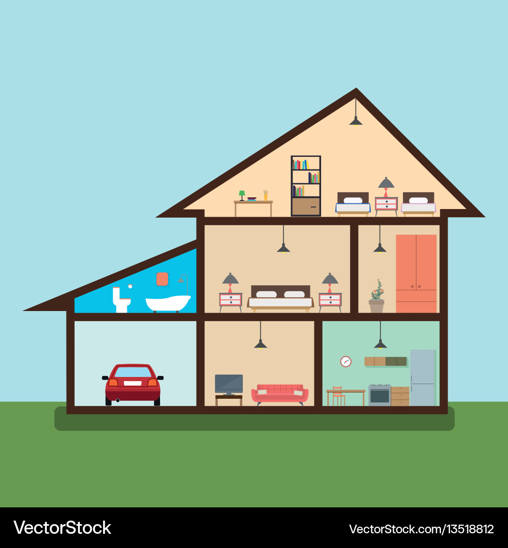 House in cut vector image