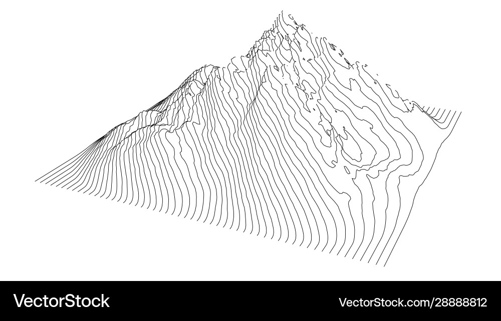 Kurve Linien in Form Teil Bergkette Kurve Linien in Form Teil Bergkette vektorbild