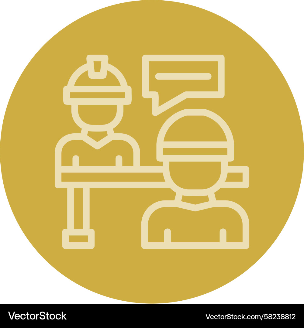Multi-Colored Line Icon - Interviewer Vector Image