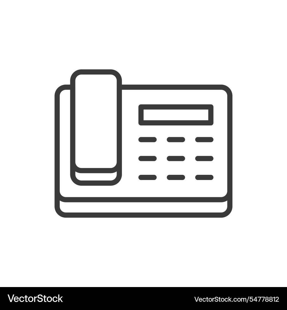 Old push-button telephone icon in line design Old push-button telephone icon in line design vector image