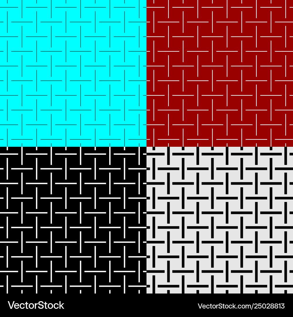 Geometric Weave Pattern Set vector image