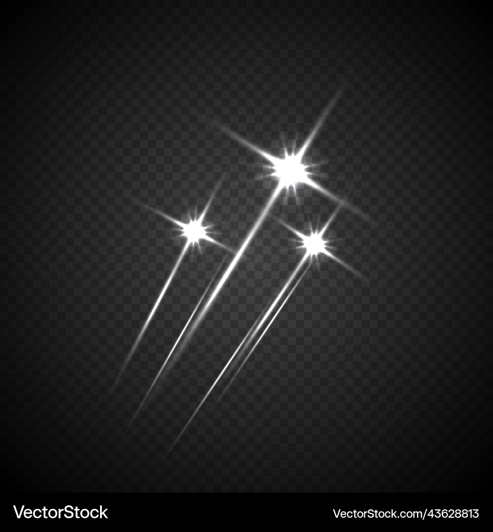 Light flashes on transparent Light flashes on transparent vector image
