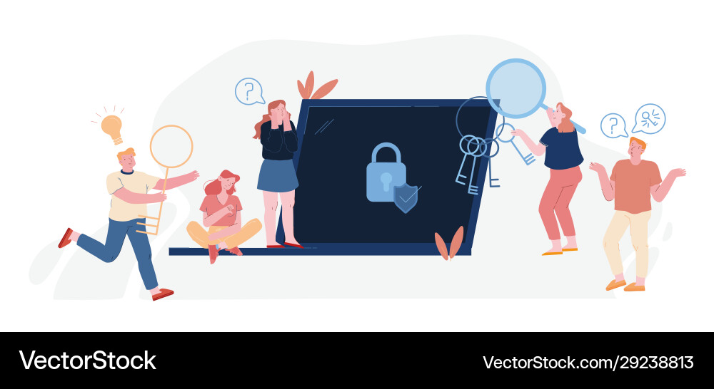 Password and information defend concept users Password and information defend concept users Vector Image
