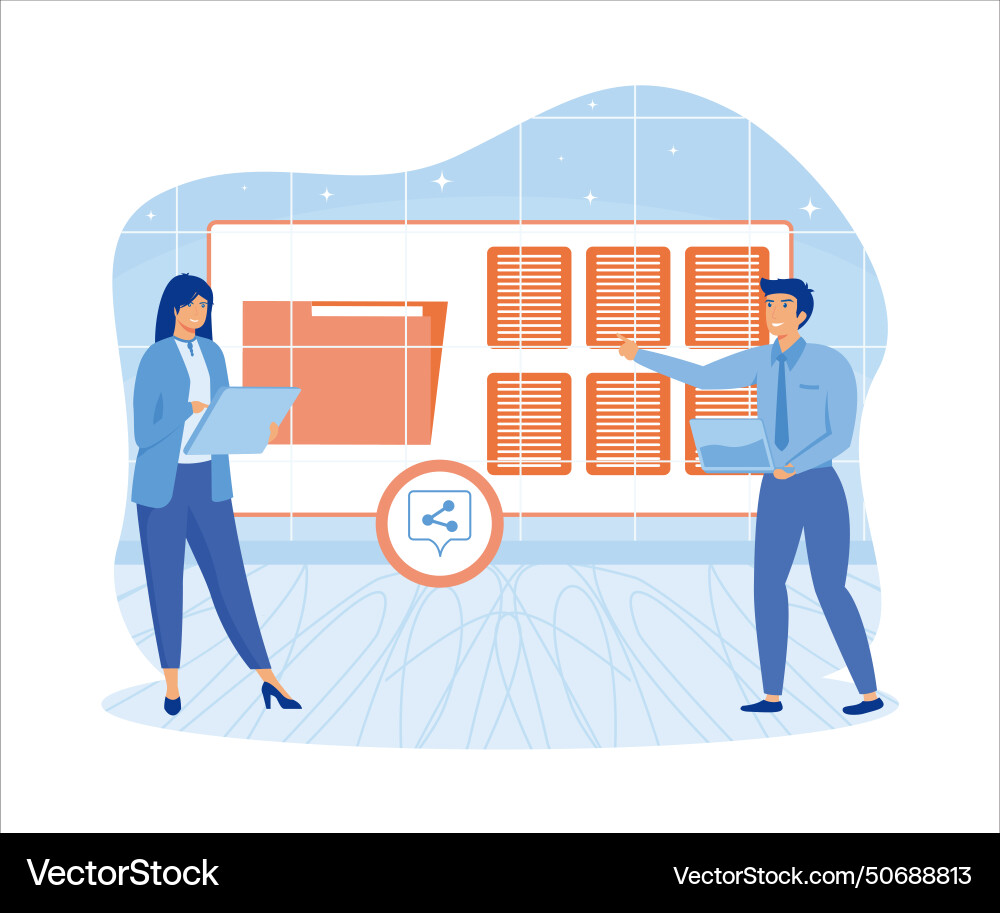 People send files for business sharing file data vector image