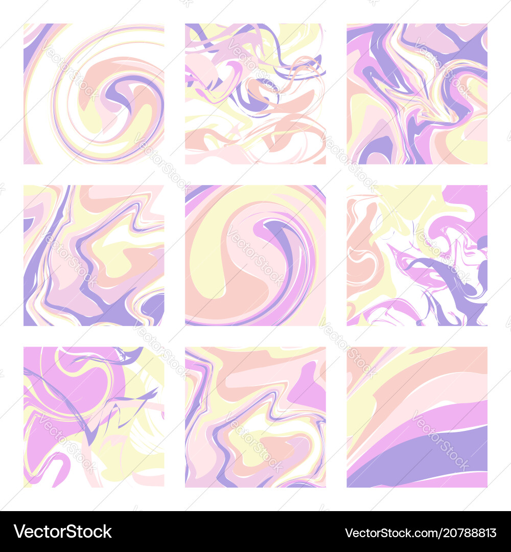 Set of marble patterns abstract texture vector image