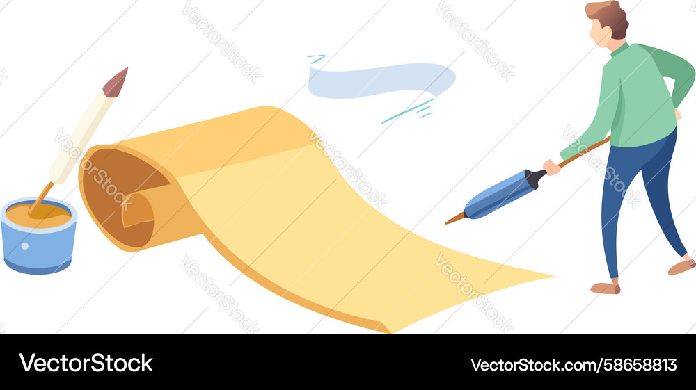 Unrolling Blueprint – Project Start Vector Image