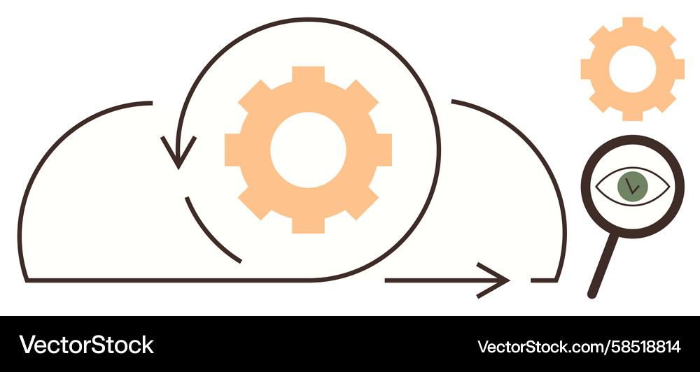 Agile Workflow: Cloud & Gears Vector Image