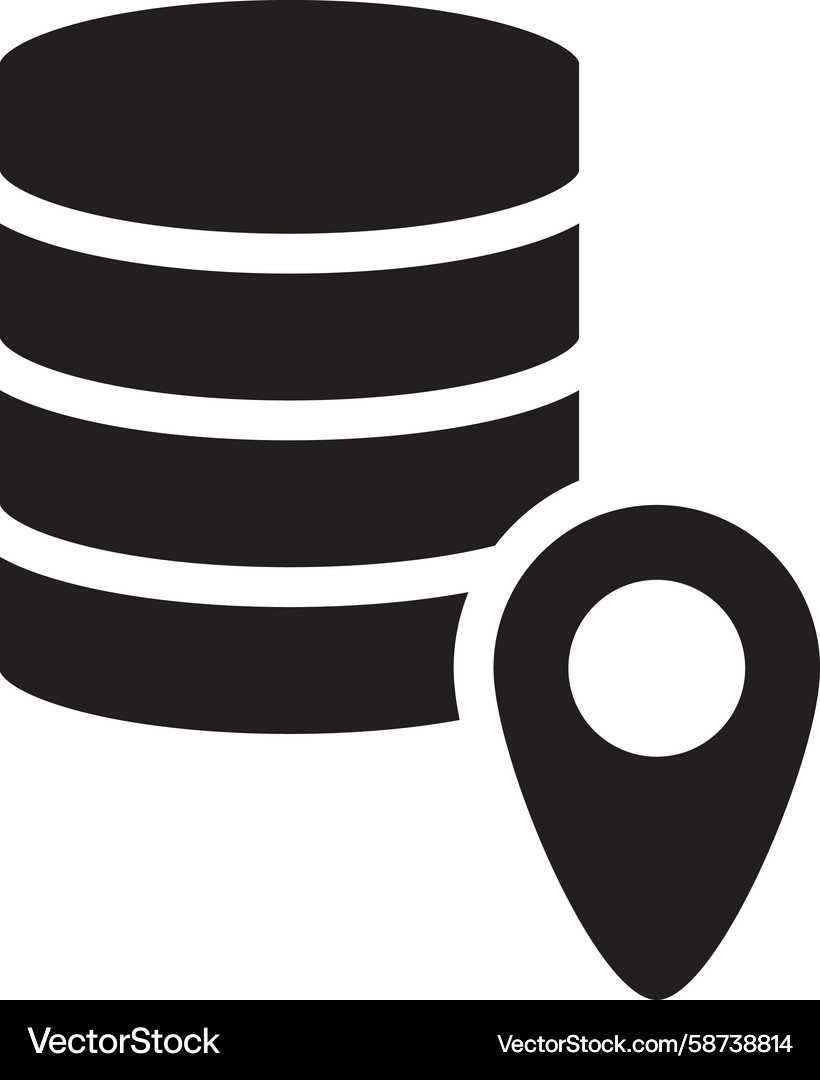 Data Center Icon - Server Location Marker Vector Image