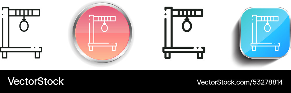 Decapitate icon thin linear regular and button Decapitate icon thin linear regular and button vector image