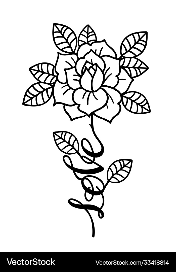 Floral Rose Mystic Tattoo Vector Image