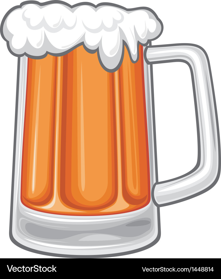 Refreshing Beer Mug with Foam vector image