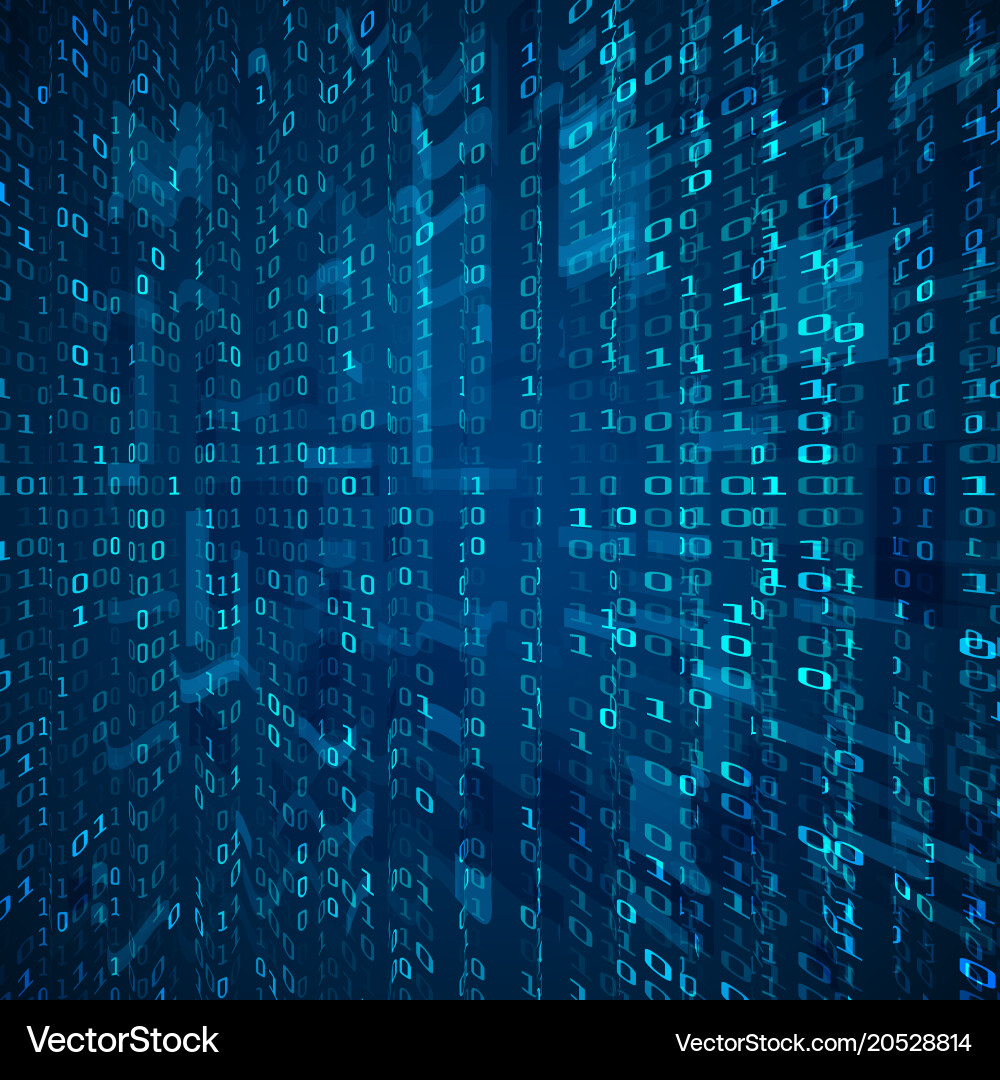 Stream of binary code abstract digital Royalty Free Vector