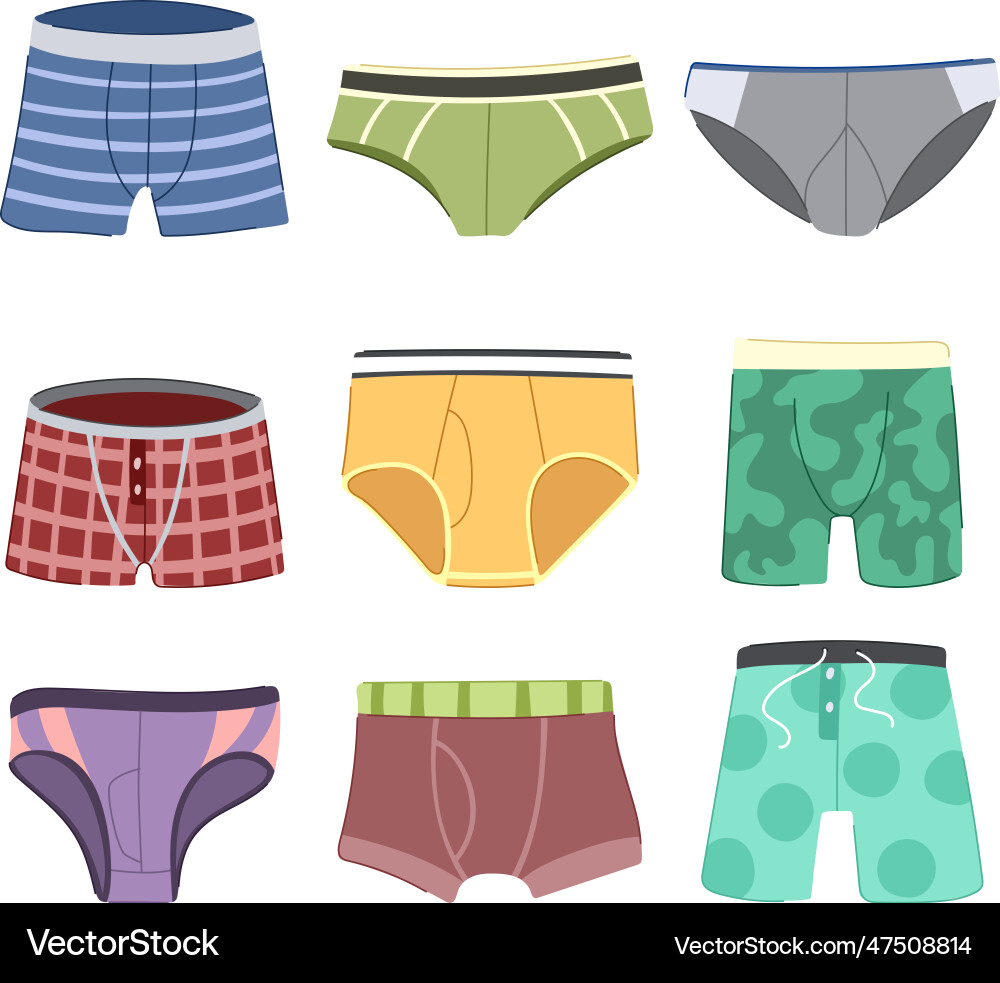 Underwear men set cartoon Underwear men set cartoon vector image