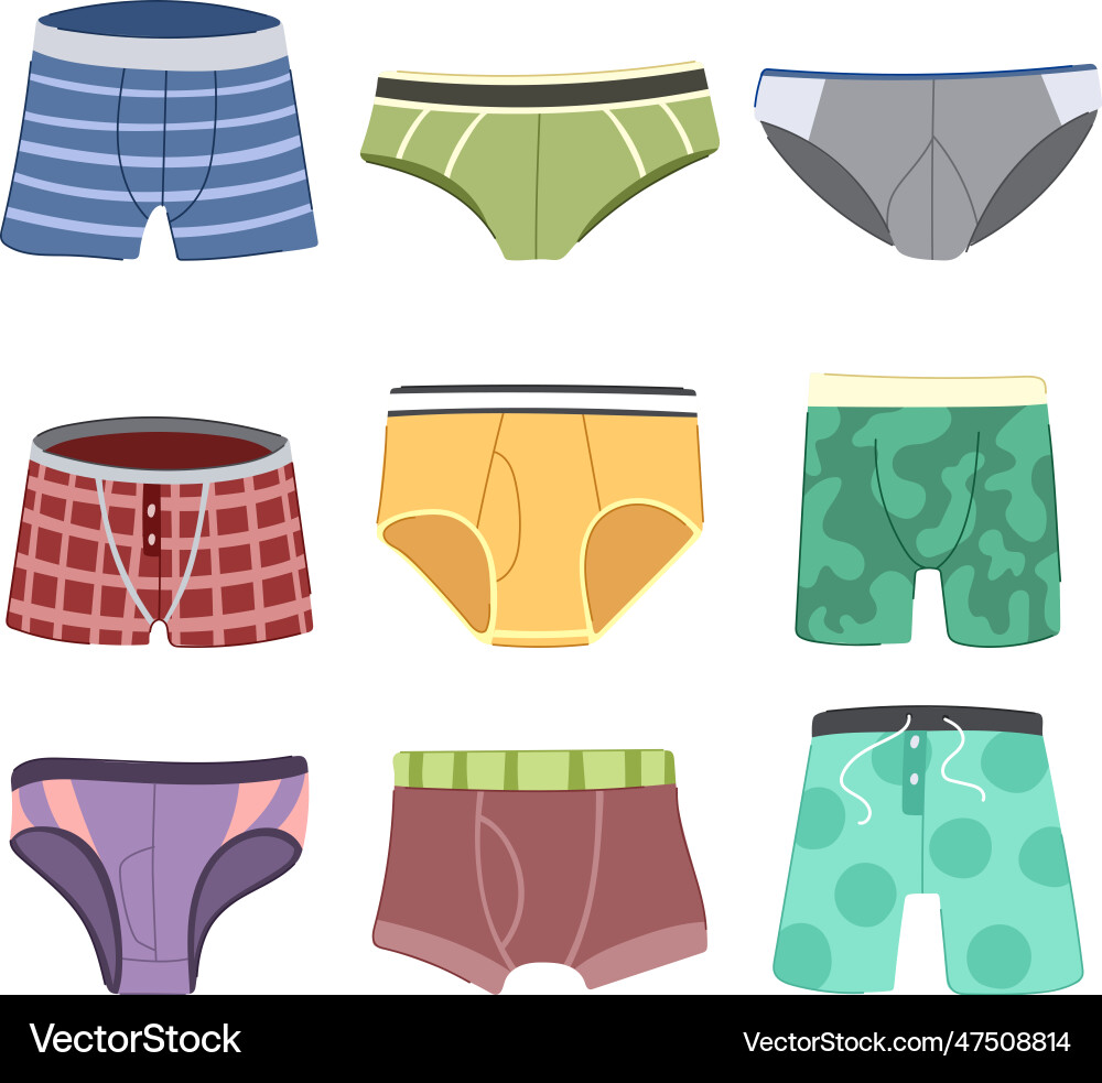 Underwear men set cartoon vector image